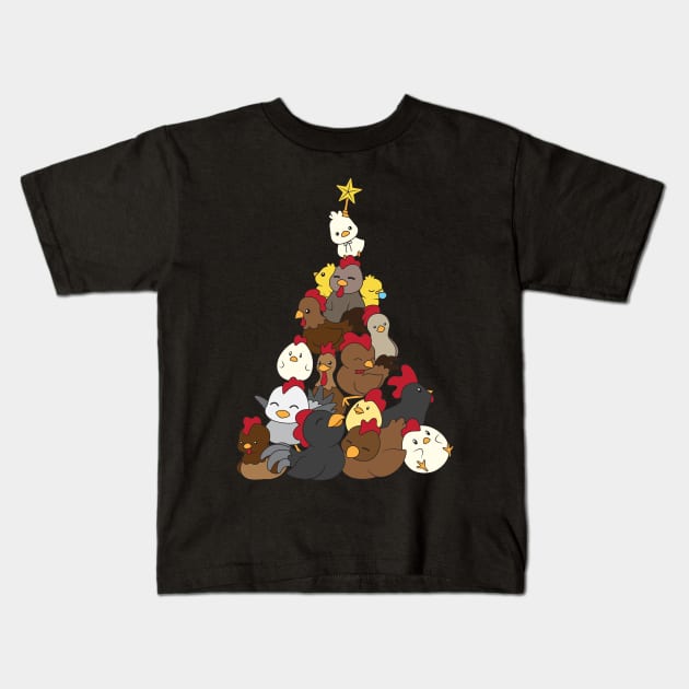 merry chickmas chicken christmas Kids T-Shirt by aneisha